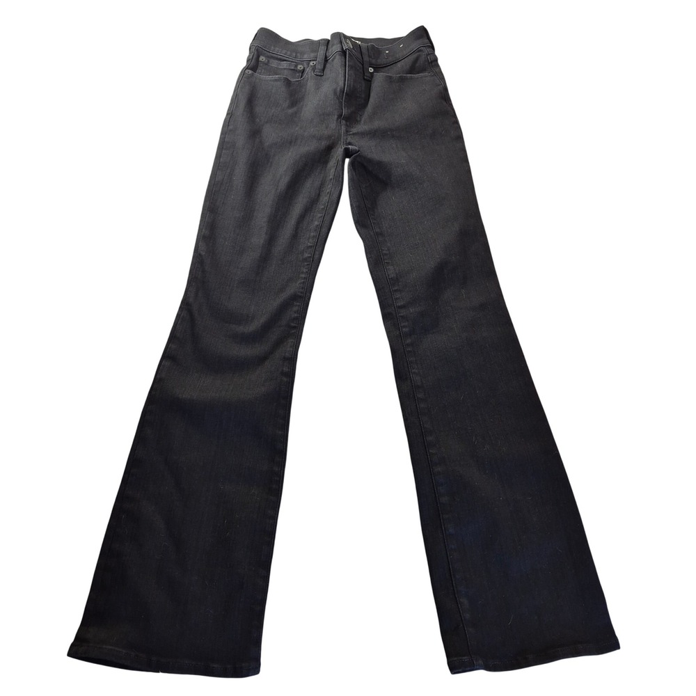 Madewell Mid-Rise Kick Out Jeans NM810 Womens 26T Black Flare Minimalist Retro
